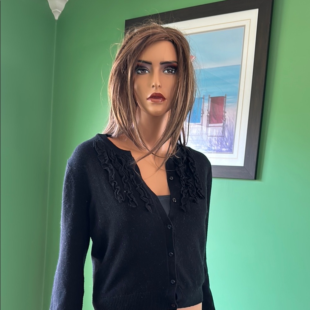 🟩🟩POW WOW Women's Black Cardigan Half Sweater🟩🟩